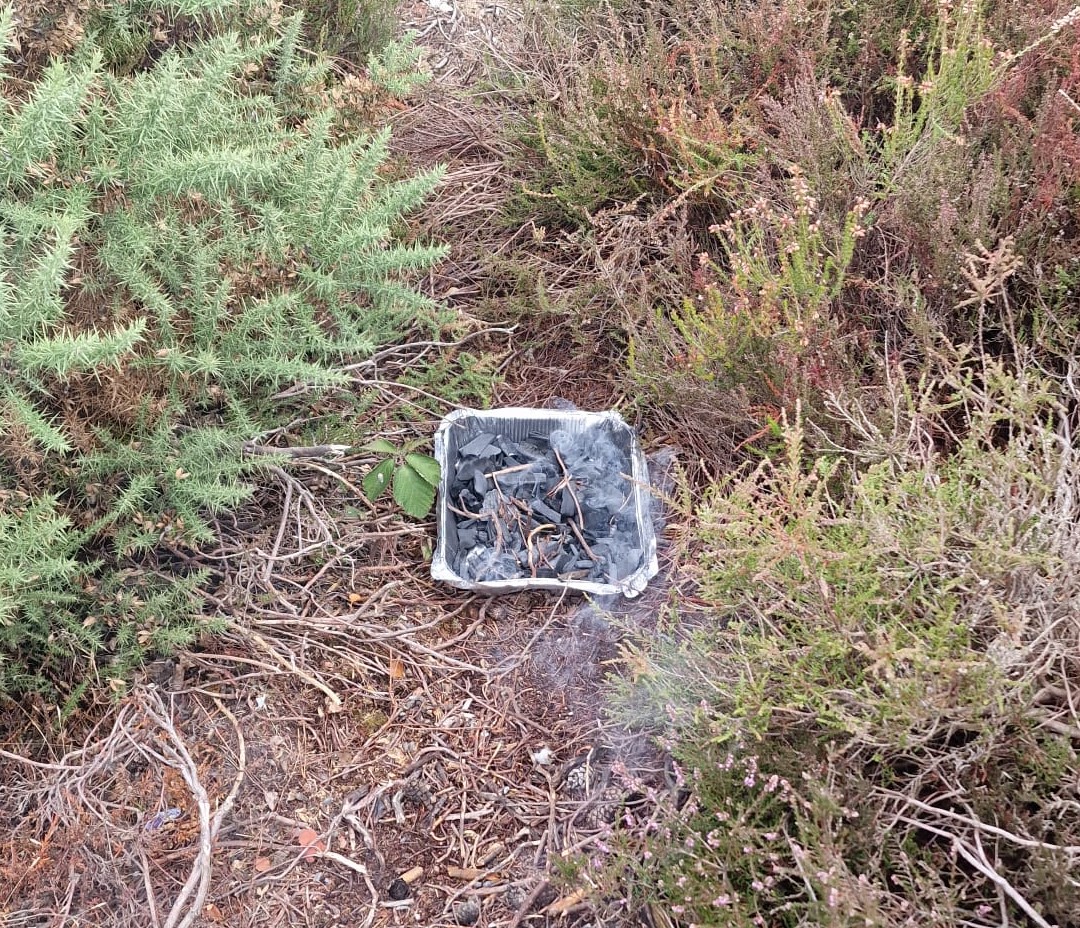 Disposable BBQ found on St Catherine's Hill, Dorset. Credit ARC-Trust